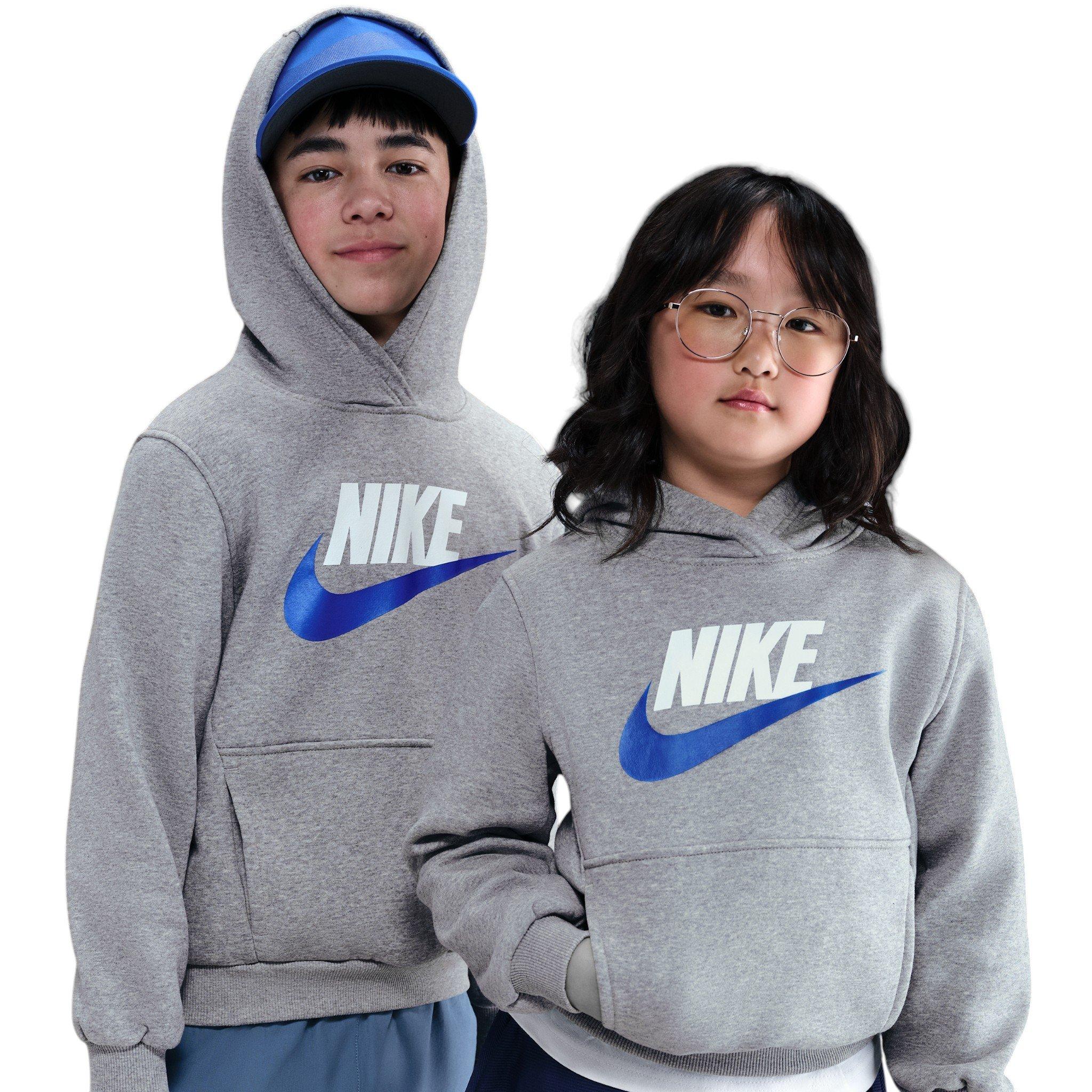 Nike Big Kids' Sportswear Club Fleece Hoodie - Grey/Royal - GREY/ROYAL
